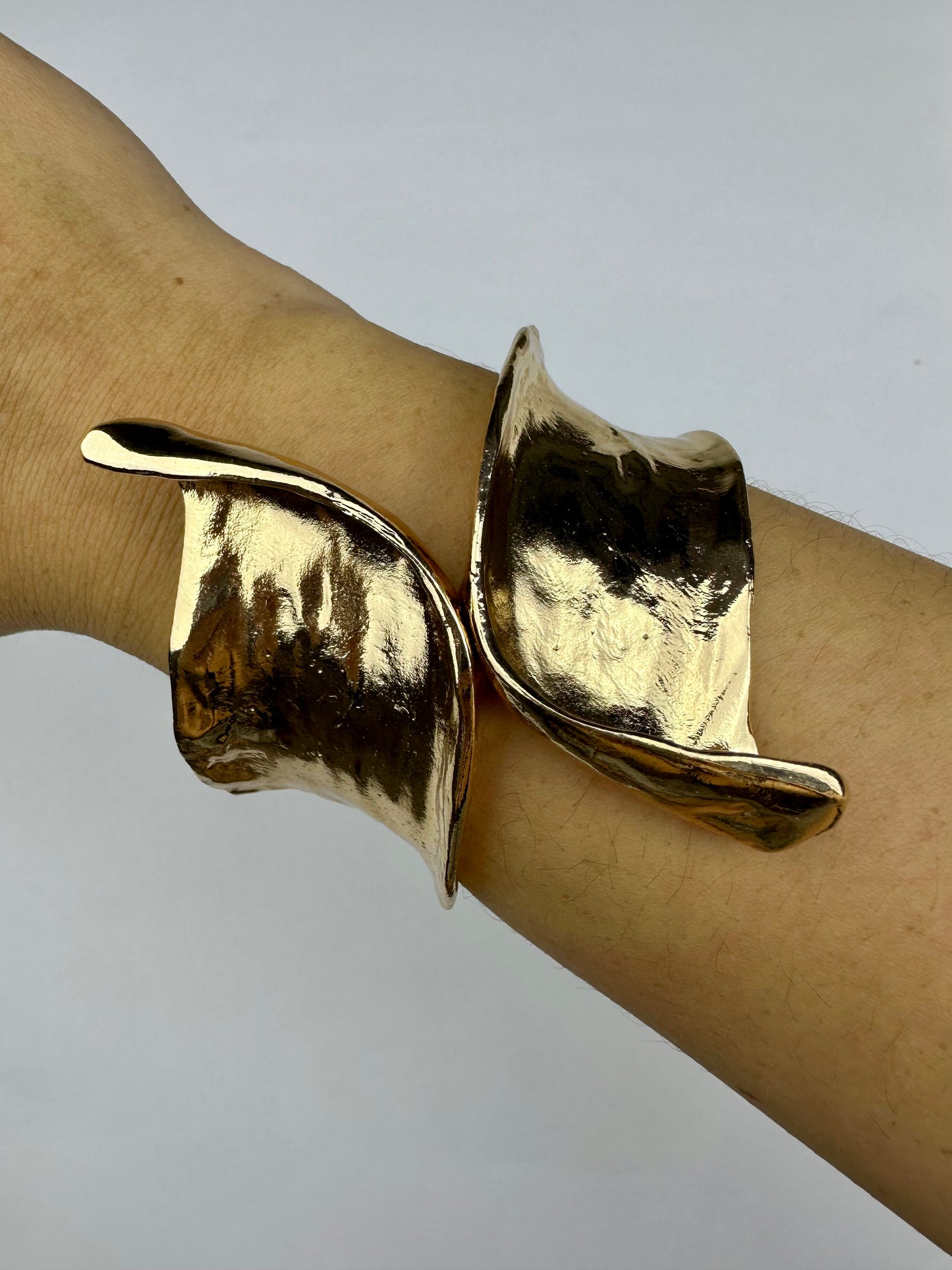 Abstract Metal Hinged Bracelet