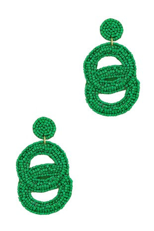 GREEN LINKED EARRINGS