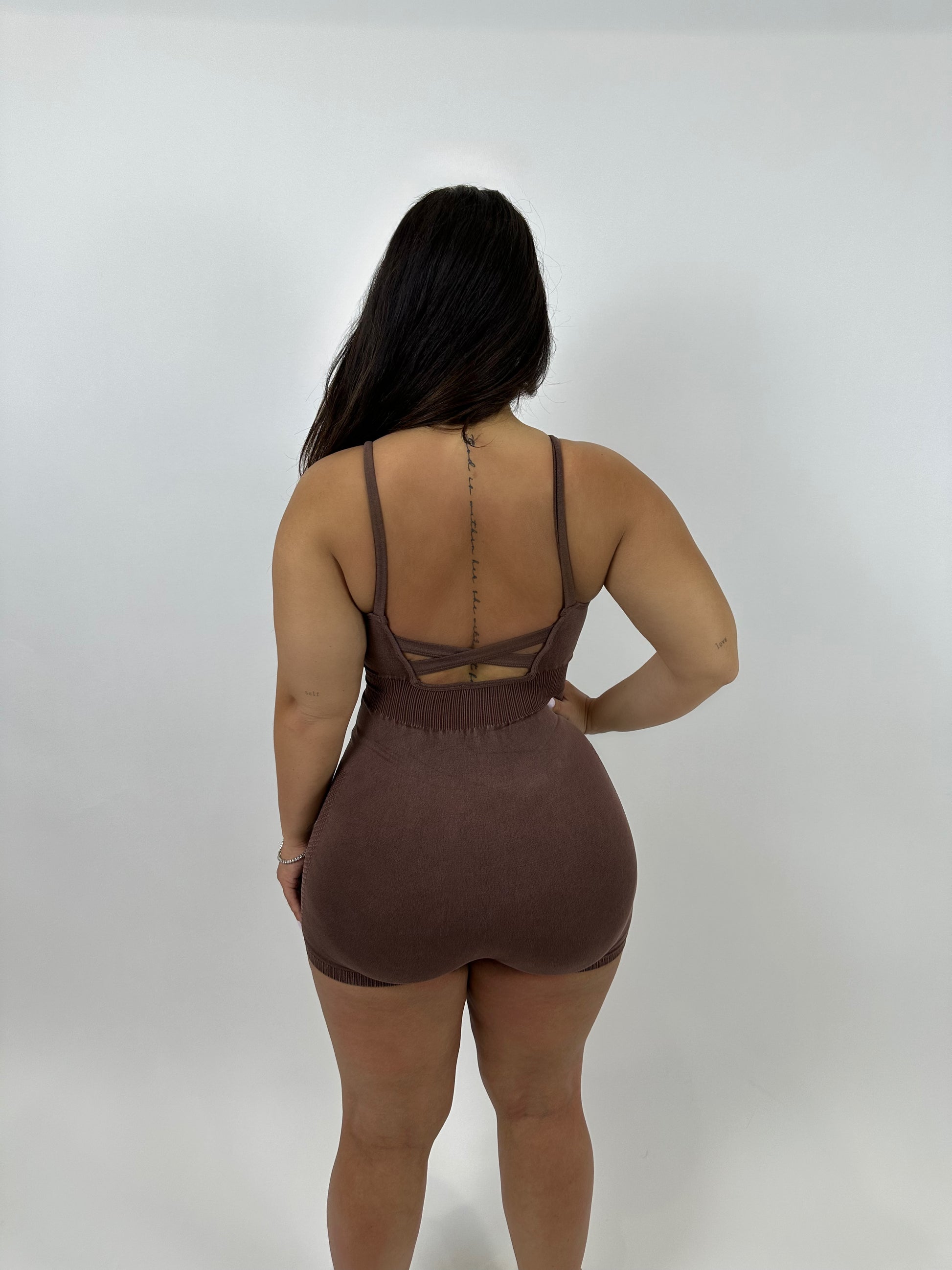 chocolate seamless romper